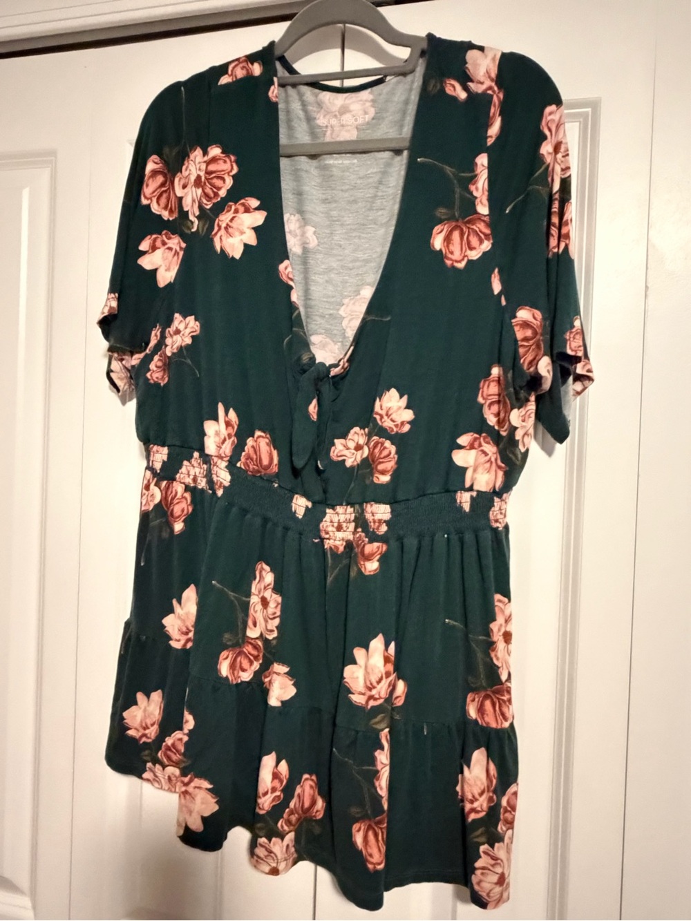 torrid green Jersey Top with Soft Pink Floral